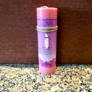 Love Candle with Crystal