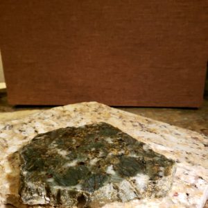 Slab of moss agate green crystal