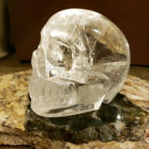 Skull carved from crystal quartz