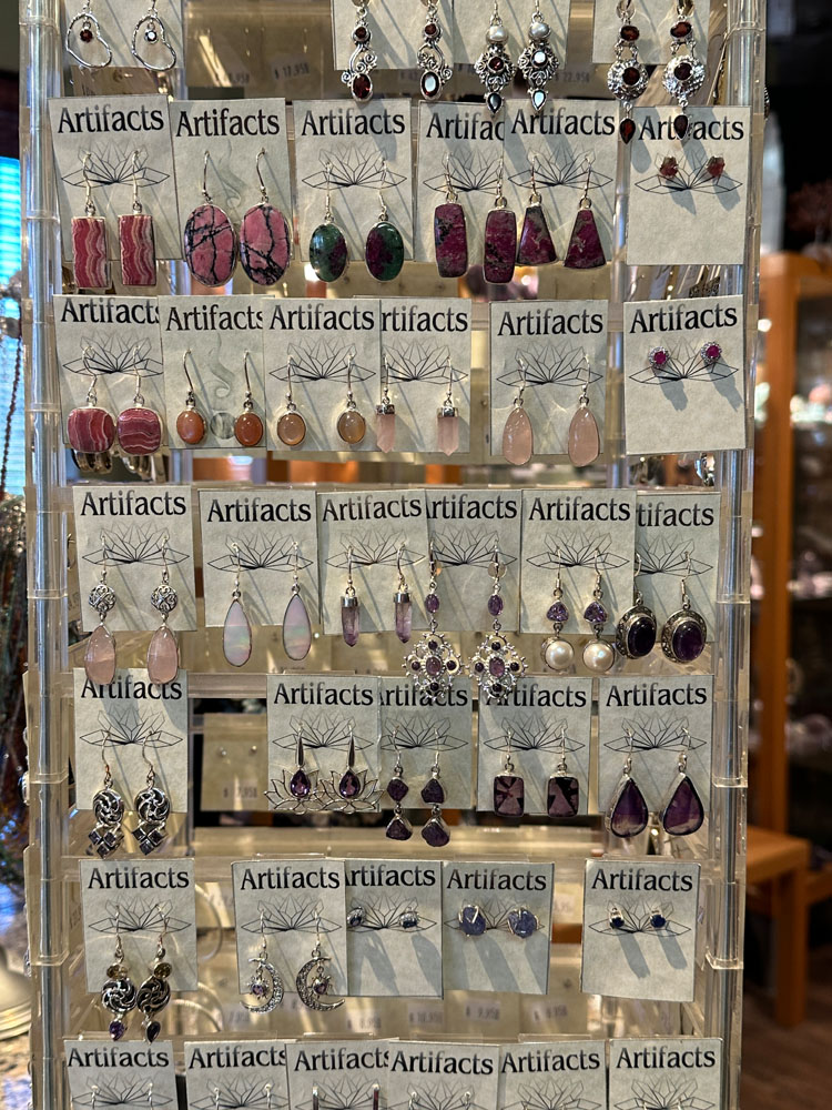 Display of Sterling Silver and Crystal Earrings